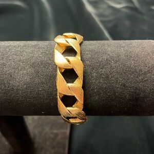 Goldtone Ribbon Textured Bracelet